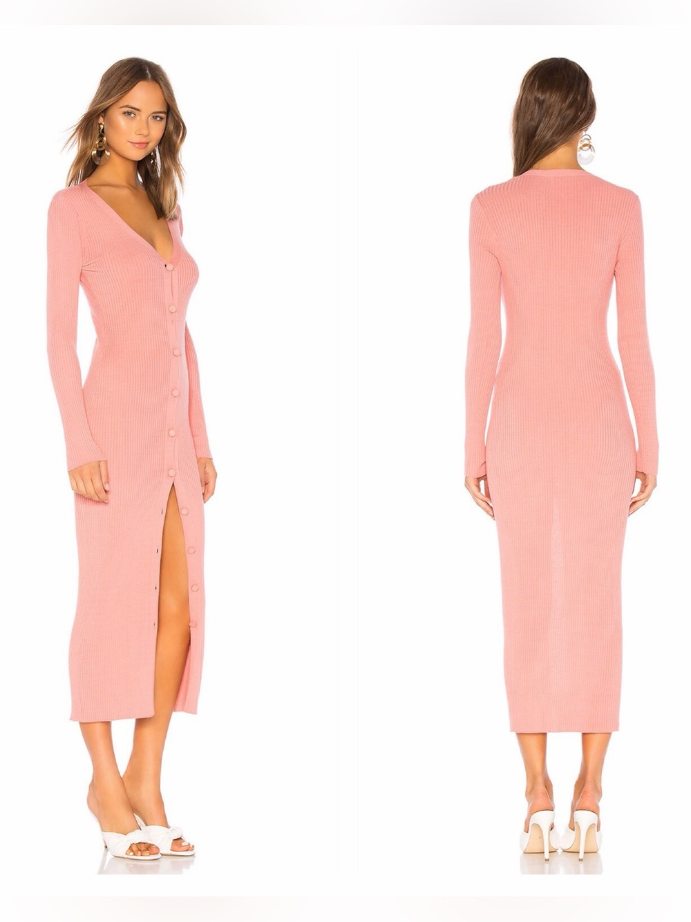 Lovers + Friends Lydia Rib Dress Button Down Knit